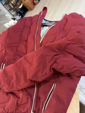 Quilted Bomber Jacket in Burgundy